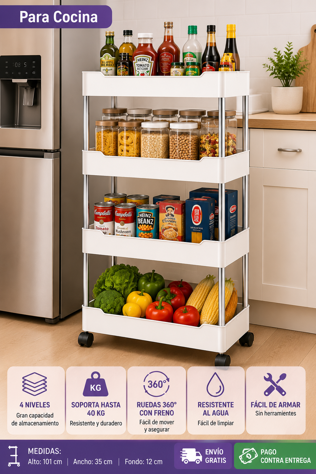Organizador Multifuncional de 4 Niveles