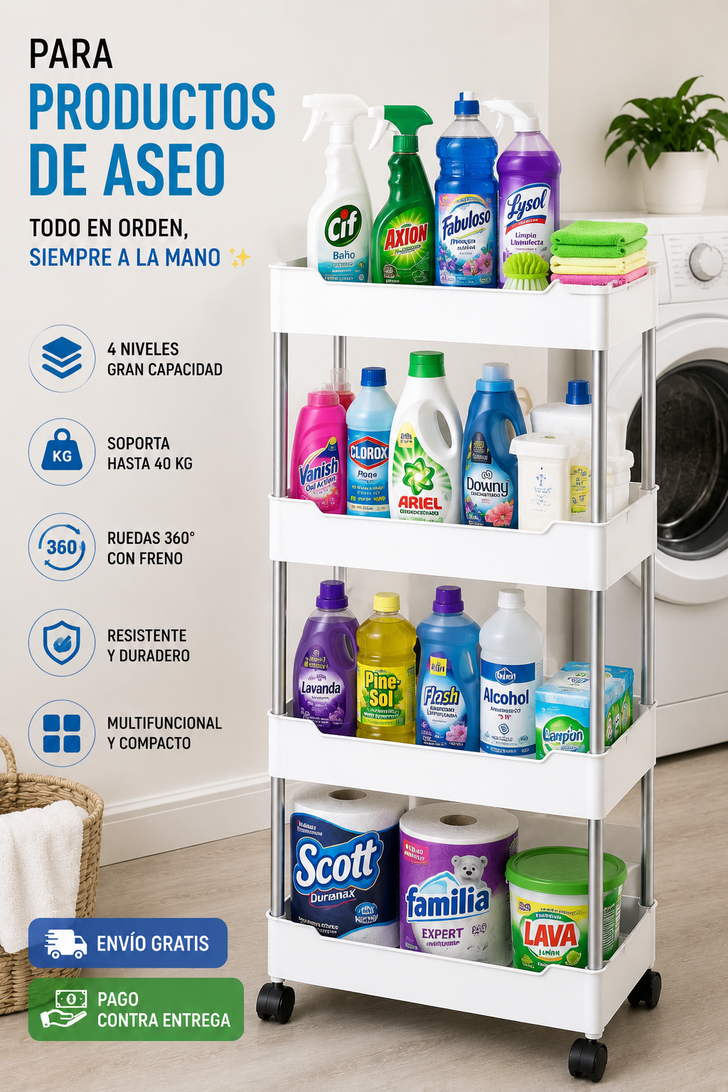 Organizador Multifuncional de 4 Niveles