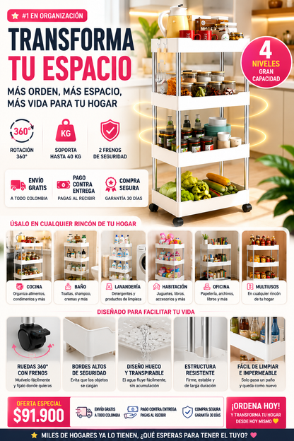 Organizador Multifuncional de 4 Niveles