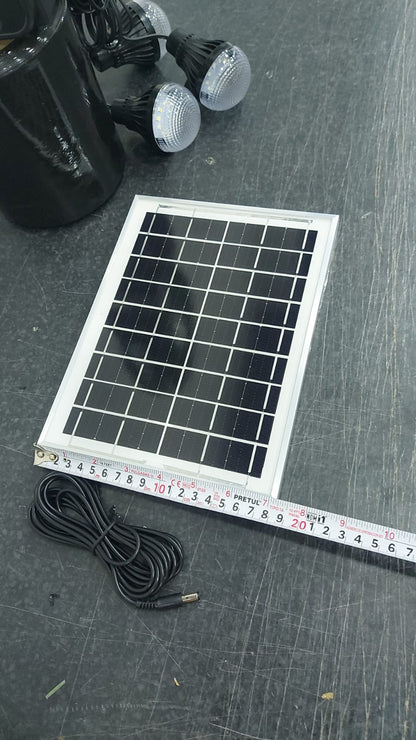 Ventilador Usb, Panel Solar Y 3 Bombilla